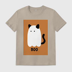 Мужская футболка Котик-призрак на хэллоуин