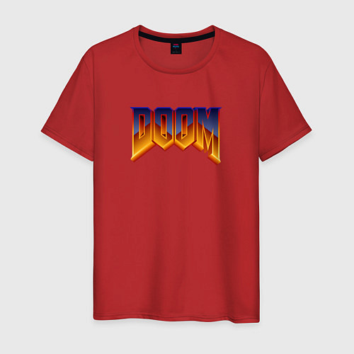 Мужская футболка Doom logotype / Красный – фото 1