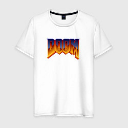 Футболка хлопковая мужская Doom logotype, цвет: белый