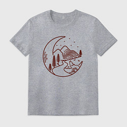 Мужская футболка Волк в ночи