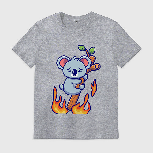 Мужская футболка Пожар у коалы / Меланж – фото 1