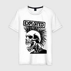 Футболка хлопковая мужская The exploited - punk skull, цвет: белый