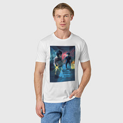 Футболка хлопковая мужская Дандадан: Момо Аясэ, цвет: белый — фото 2