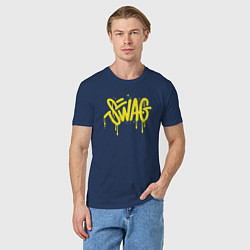 Футболка хлопковая мужская Swag, цвет: тёмно-синий — фото 2