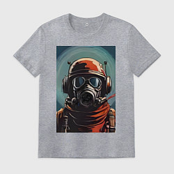 Мужская футболка Портрет в противогазе