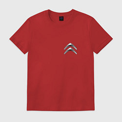 Футболка хлопковая мужская Citroen metal logo, цвет: красный