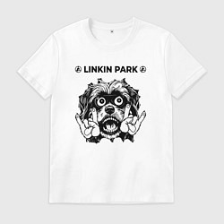 Футболка хлопковая мужская Linkin Park 2024 - rock dog, цвет: белый