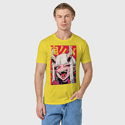 Футболка хлопковая мужская Демоница улыбается, цвет: желтый — фото 2