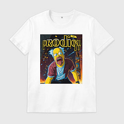 Футболка хлопковая мужская Prodigy by Homer Simpson, цвет: белый