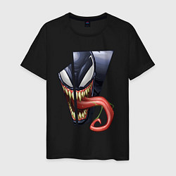 Мужская футболка Venom with tongue sticking out