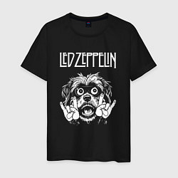 Футболка хлопковая мужская Led Zeppelin rock dog, цвет: черный