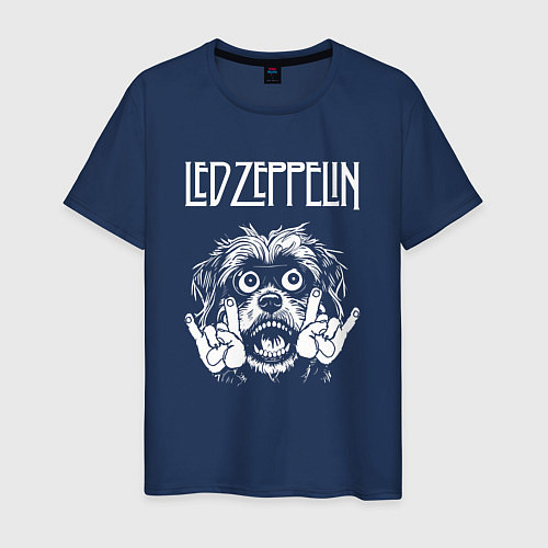 Мужская футболка Led Zeppelin rock dog / Тёмно-синий – фото 1