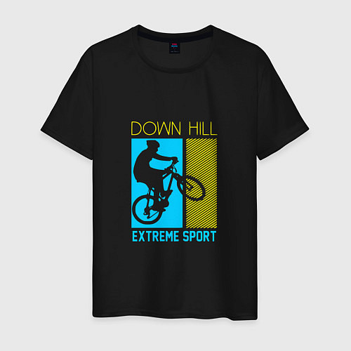 Мужская футболка Down hill extreme sport / Черный – фото 1