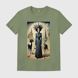 Футболка хлопковая мужская Ведьма с похожей планеты - готика, цвет: авокадо