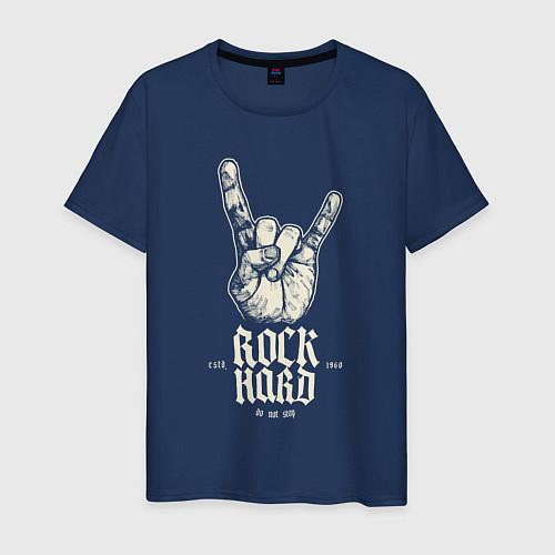 Мужская футболка Тяжёлый рок не остановить / Тёмно-синий – фото 1