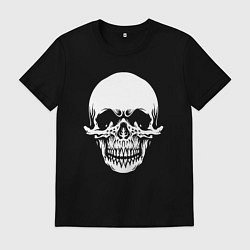 Футболка хлопковая мужская Scary skull, цвет: черный