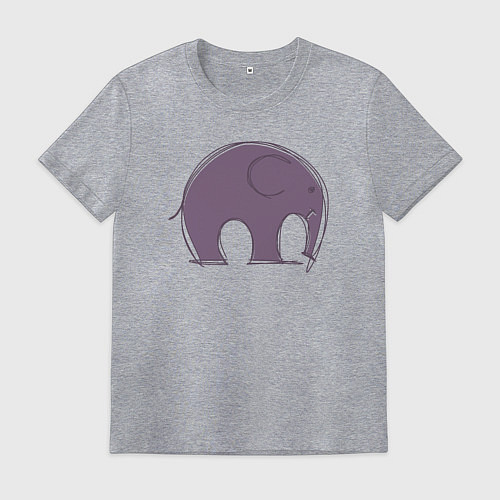 Мужская футболка Милый слон / Меланж – фото 1