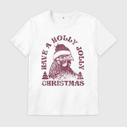 Мужская футболка Новогодняя курица в шапке