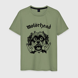 Футболка хлопковая мужская Motorhead - rock dog, цвет: авокадо