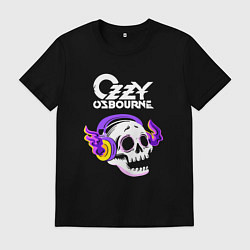 Мужская футболка Ozzy Osbourne - неоновый череп