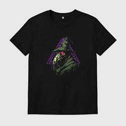 Мужская футболка Чумной доктор с пурпурным треугольником