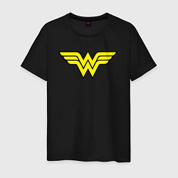 Футболка хлопковая мужская Wonder woman logo, цвет: черный