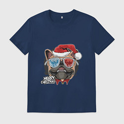 Мужская футболка Новогодний мопс