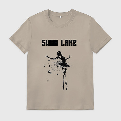 Мужская футболка Swan lake / Миндальный – фото 1