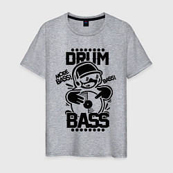 Футболка хлопковая мужская Drum n Bass: More Bass цвета меланж — фото 1