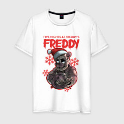 Футболка хлопковая мужская Five Nights at Freddys - Freddy, цвет: белый