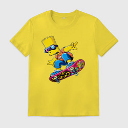 Мужская футболка Барт Симпсон крутой скейтбордист - нейроарт