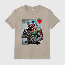 Мужская футболка Чувак-акула боец спецназа