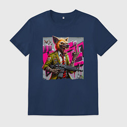 Мужская футболка Гиена с винтовкой показывает палец - мафия