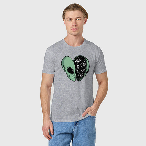 Мужская футболка Space alien / Меланж – фото 3