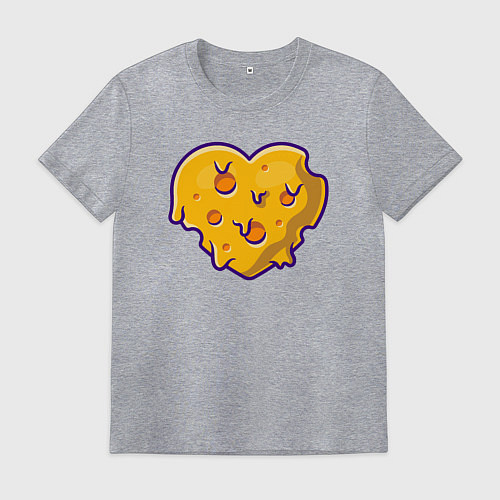 Мужская футболка Сырное сердце / Меланж – фото 1