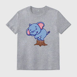 Мужская футболка Слонёнок на пеньке