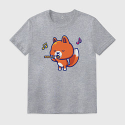 Мужская футболка Лисичка с флейтой