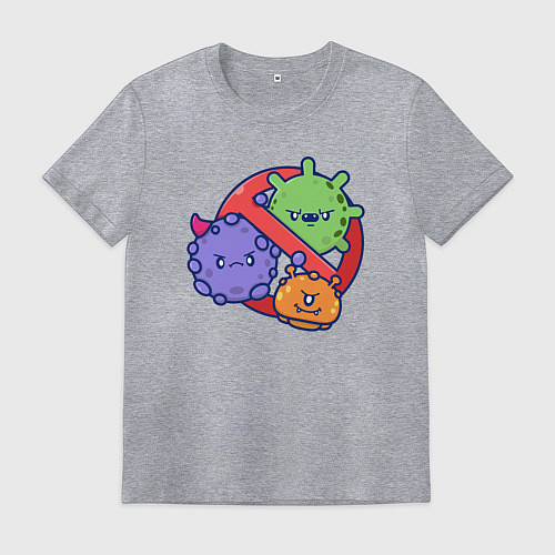 Мужская футболка Нет вирусам / Меланж – фото 1