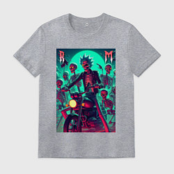 Мужская футболка Рик Санчес крутой байкер - нейроарт