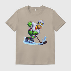 Мужская футболка Гомер Симпсон - крутой хоккеист