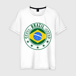 Футболка хлопковая мужская Brazil 2014, цвет: белый
