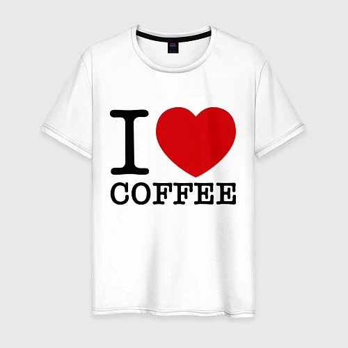 Мужская футболка I love coffee / Белый – фото 1