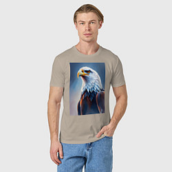 Футболка хлопковая мужская Грациозный орел, цвет: миндальный — фото 2