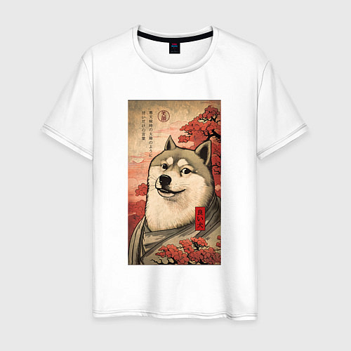 Мужская футболка Doge meme - japan style / Белый – фото 1