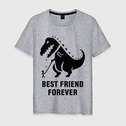 Футболка хлопковая мужская Godzilla best friend, цвет: меланж