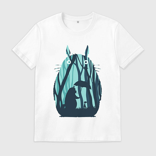 Мужская футболка Тоторо в лесу / Белый – фото 1