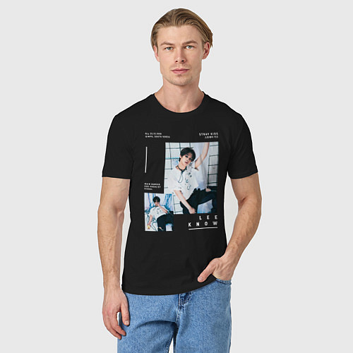 Мужская футболка Lee know stray kids rockstar / Черный – фото 3