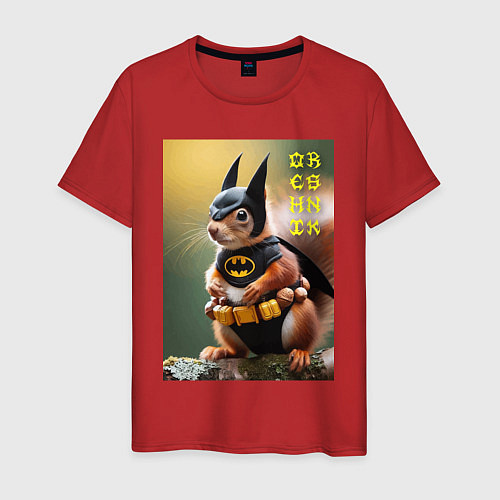 Мужская футболка Bat squirrel - oreshnik meme / Красный – фото 1