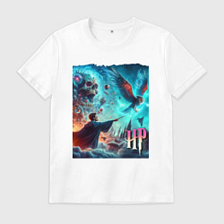 Мужская футболка Harry Potter and owl - ai art fantasy