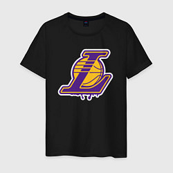 Футболка хлопковая мужская Lakers team, цвет: черный